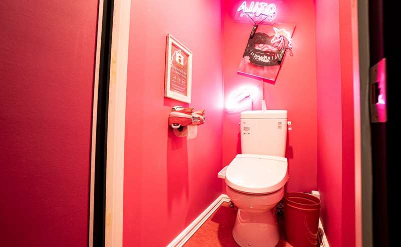 もちろんトイレもピンク一色